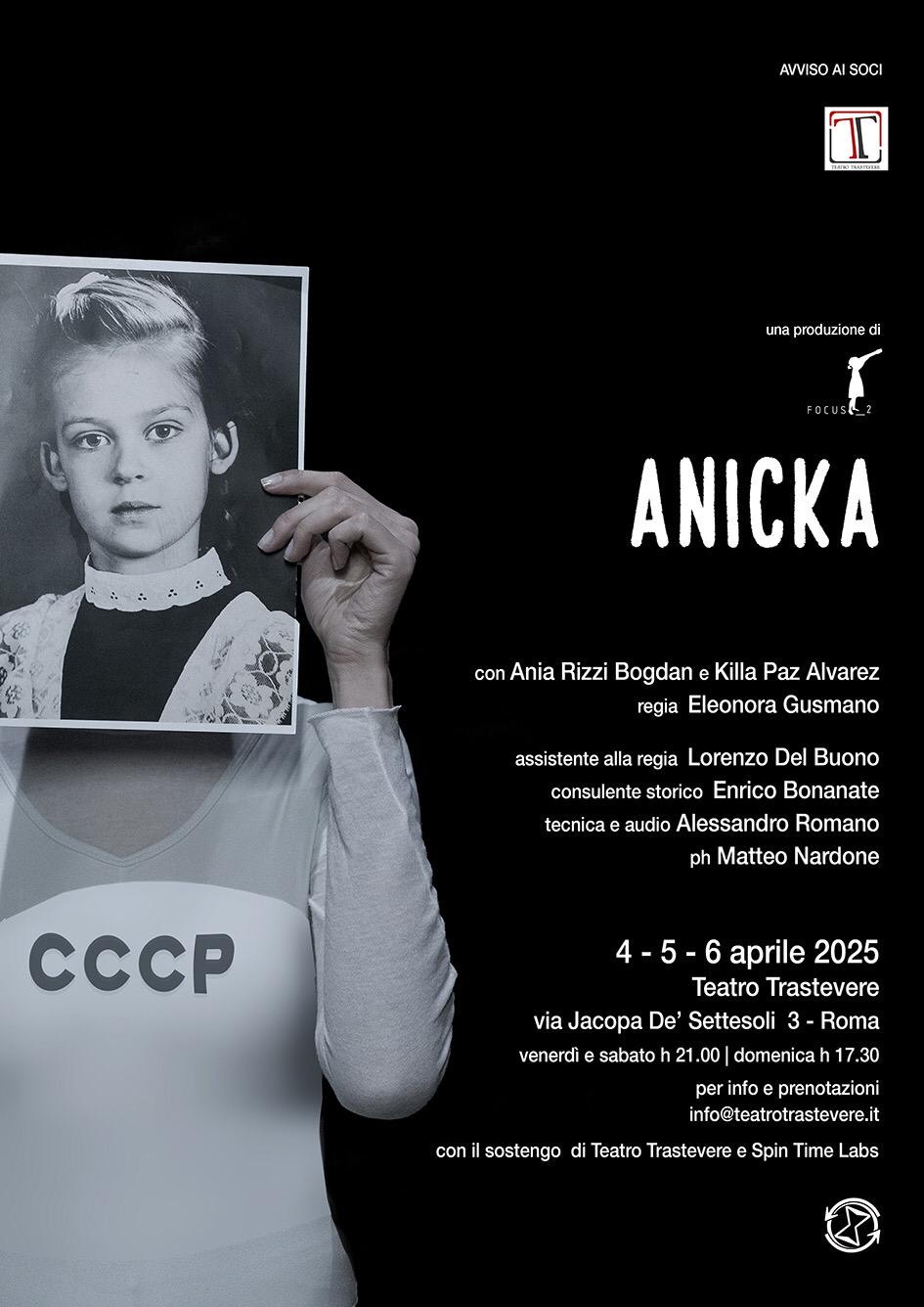Associazione Culturale Teatro Trastevere presenta&nbsp;Anicka