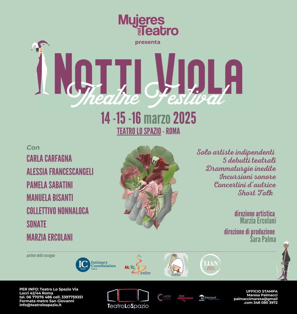 Teatro Lo Spazio, dal 14 al 16 marzo Notti Viola Theatre&nbsp;Festival