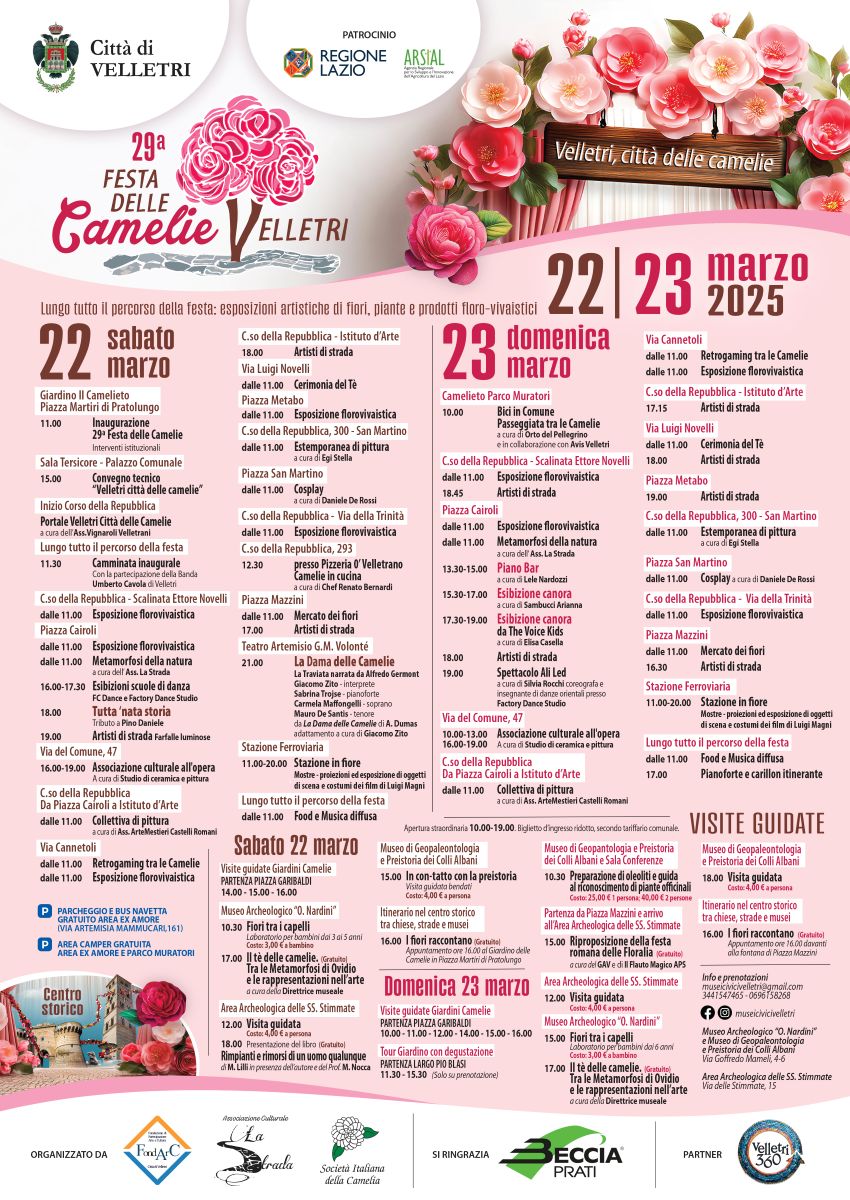 Velletri, sabato e domenica 22 e 23 marzo 2025 la Festa delle Camelie. Il Sindaco Ascanio Cascella “C’è grande&nbsp;attesa”